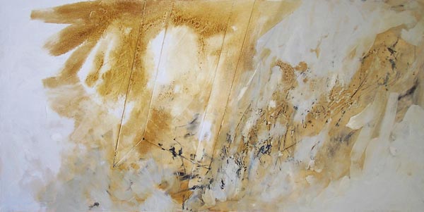 Obraz miodowy; 200x100 cm; olej i akryl na płótnie; 2005