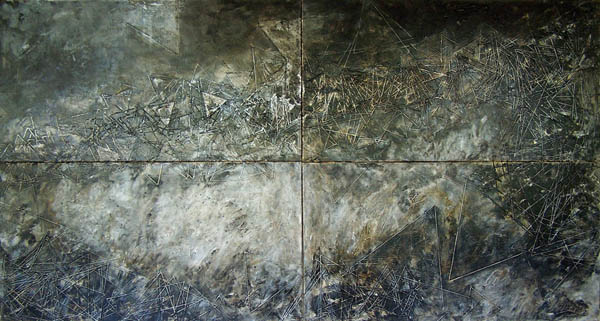 Z cyklu Horyzonty obraz 3; 300x160 cm; olej i akryl na płótnie; 2007