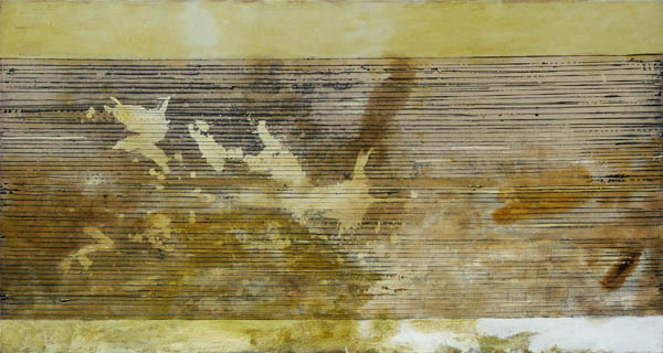 Z cyklu Horyzonty obraz 1; 150x80 cm; olej i akryl na płótnie; 2006