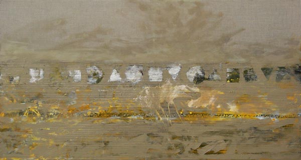 Z cyklu Horyzonty obraz 7; 150x80 cm; olej i akryl na płótnie; 2007