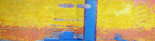 Z cyklu Horyzonty obraz 12; 2x150x80cm(300x80); olej i akryl na płótnie; 2007
